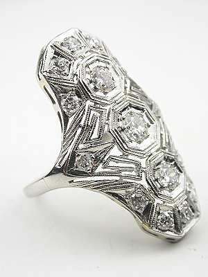 Topazery Art Deco Filigree Ring