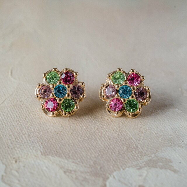 Vintage Pastel Flower Earrings