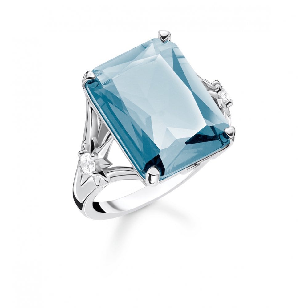 Thomas Sabo Silver and Aquamarine ring from Acotis Jewellery